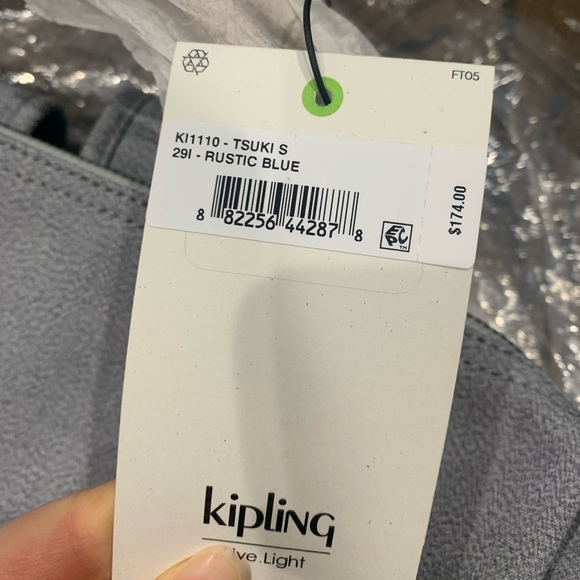 New Kipling Tsuki Small Convertible Backpack Rustic Blue - Picture 9 of 11